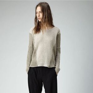 Helmut Lang Crop Front Linen Sweater